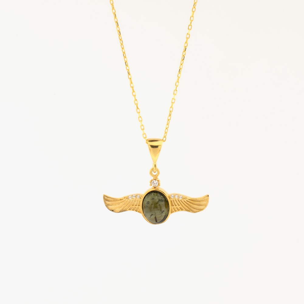 Natural Stone Wing Necklace