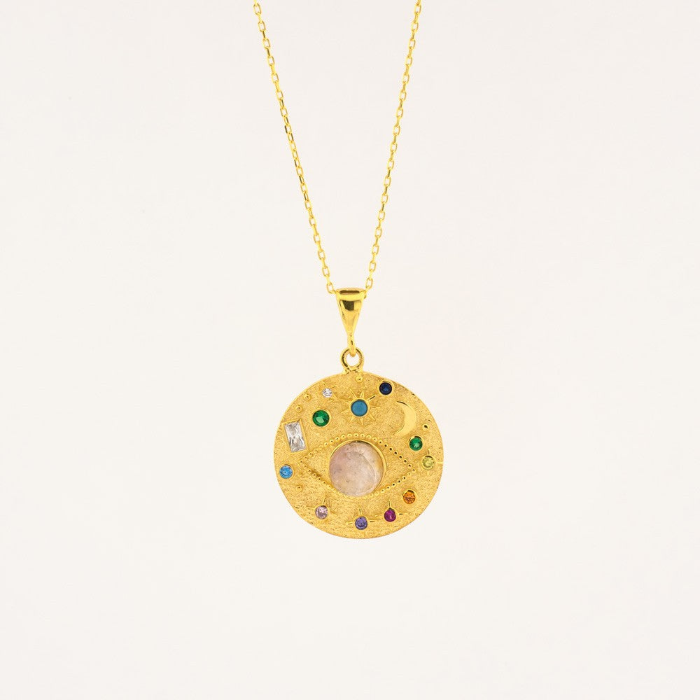 Galaxy Stars Eye Silver Necklace