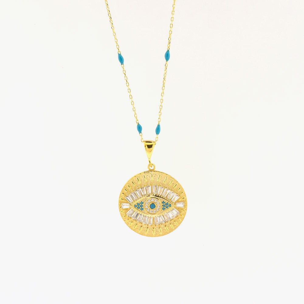 Eye of Life Stone Silver Necklace