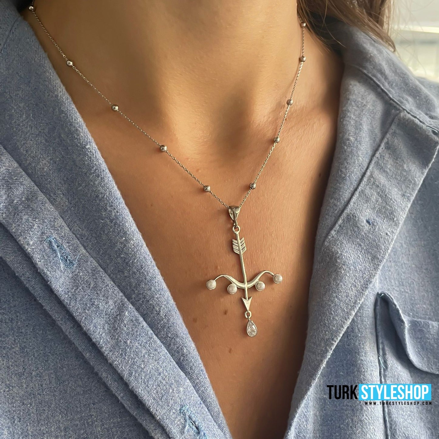 Lucky Arrow Silver Necklace