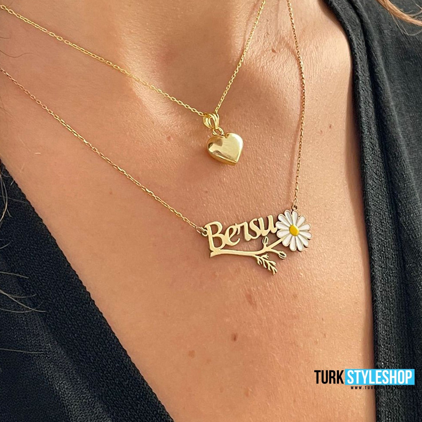 Handwritten Daisy Name Silver Necklace