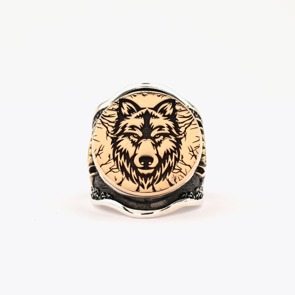 Wolf Sword Design Silver Ring