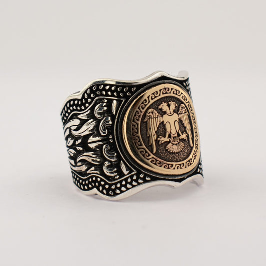 Seljuk Eagle Design Silver Ring