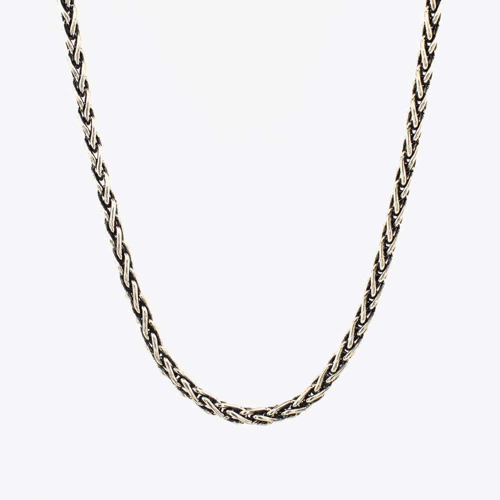 Woven Oxidized Chain Necklace 2,8 mm - 925 Sterling Silver