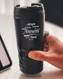 Rvs black thermos cup with a special note for mother