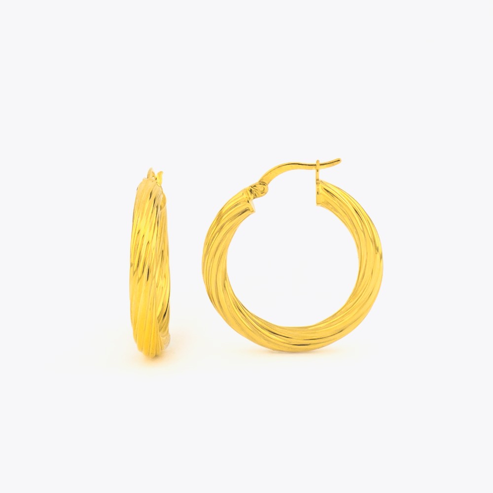 Hoop Earrings - 925 Sterling Silver - 28 mm