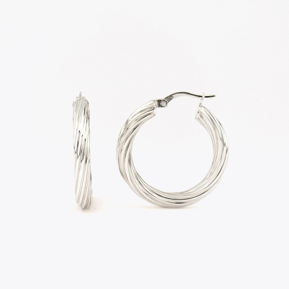 Hoop Earrings - 925 Sterling Silver - 28 mm