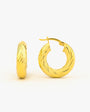 Boucles d'oreilles à bague à rayures - 925 argent sterling - 19 mm