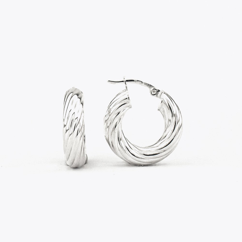 Hoop Earrings - 925 Sterling Silver - 19 mm