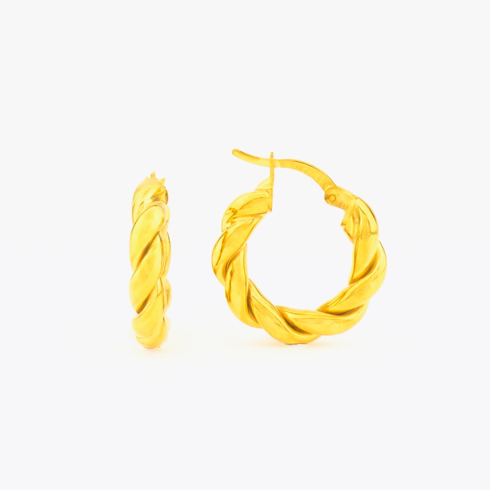 Rope ring earrings - 925 sterling silver - 20 mm