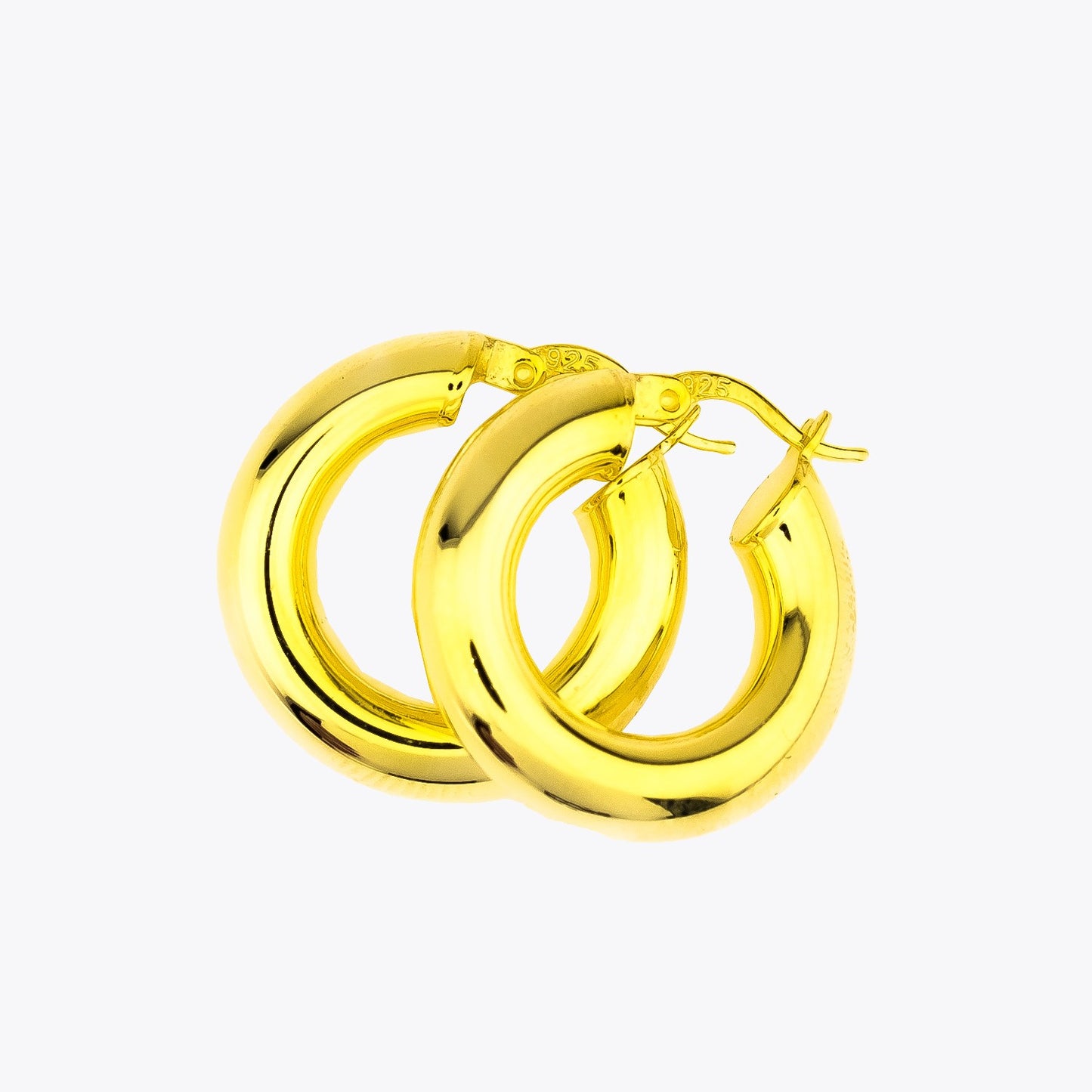 Gold Plated 925 Sterling Silver Hoop Earrings