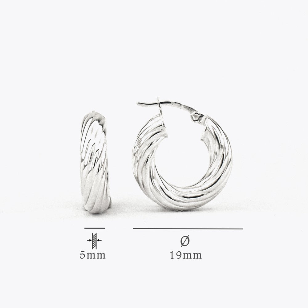 Ohrring - 925 Sterling Silber - 19 mm