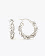 Boucles d'oreilles à anneau de corde - 925 argent sterling - 20 mm