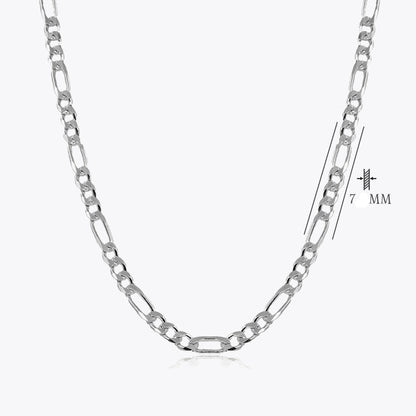 Figarokette 7,5 mm - 925 Sterling Silber