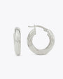 Boucles d'oreilles à bague à rayures - 925 argent sterling - 19 mm