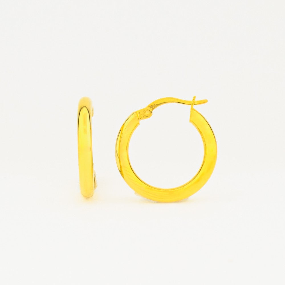 Ring Earrings - 925 Sterling Silver - 22 mm
