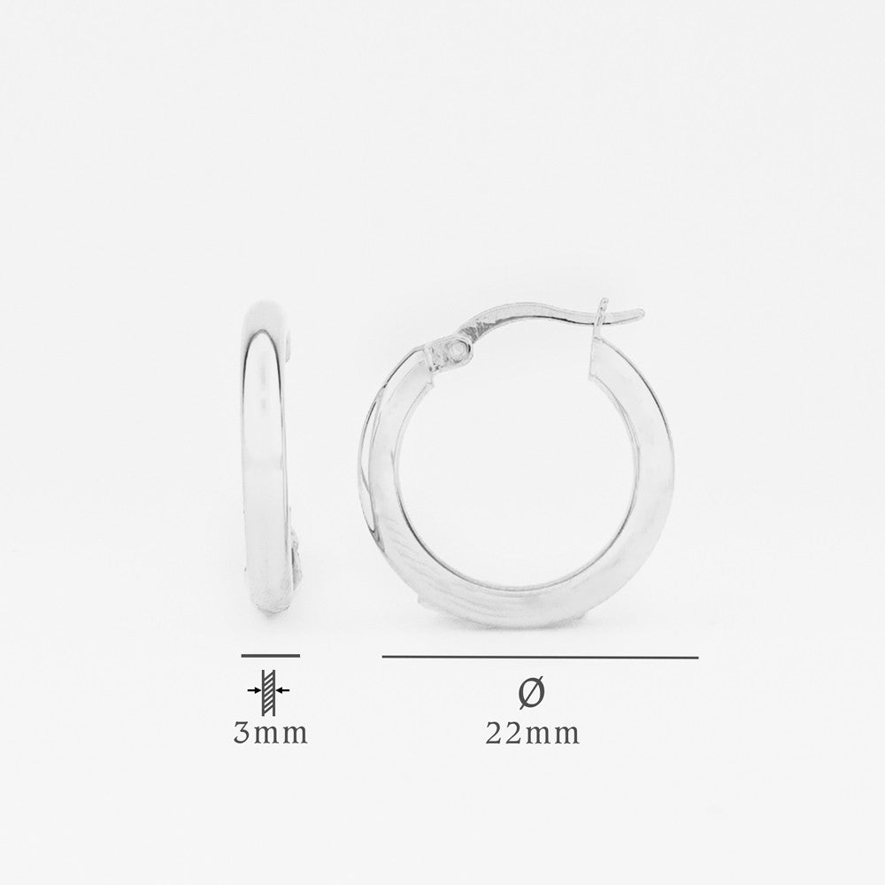 Hoop Earrings - 925 Sterling Silver - 22 mm