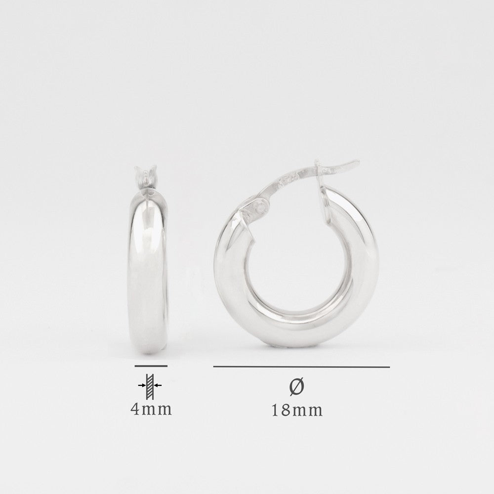 Hoop Earrings - 925 Sterling Silver - 18 mm