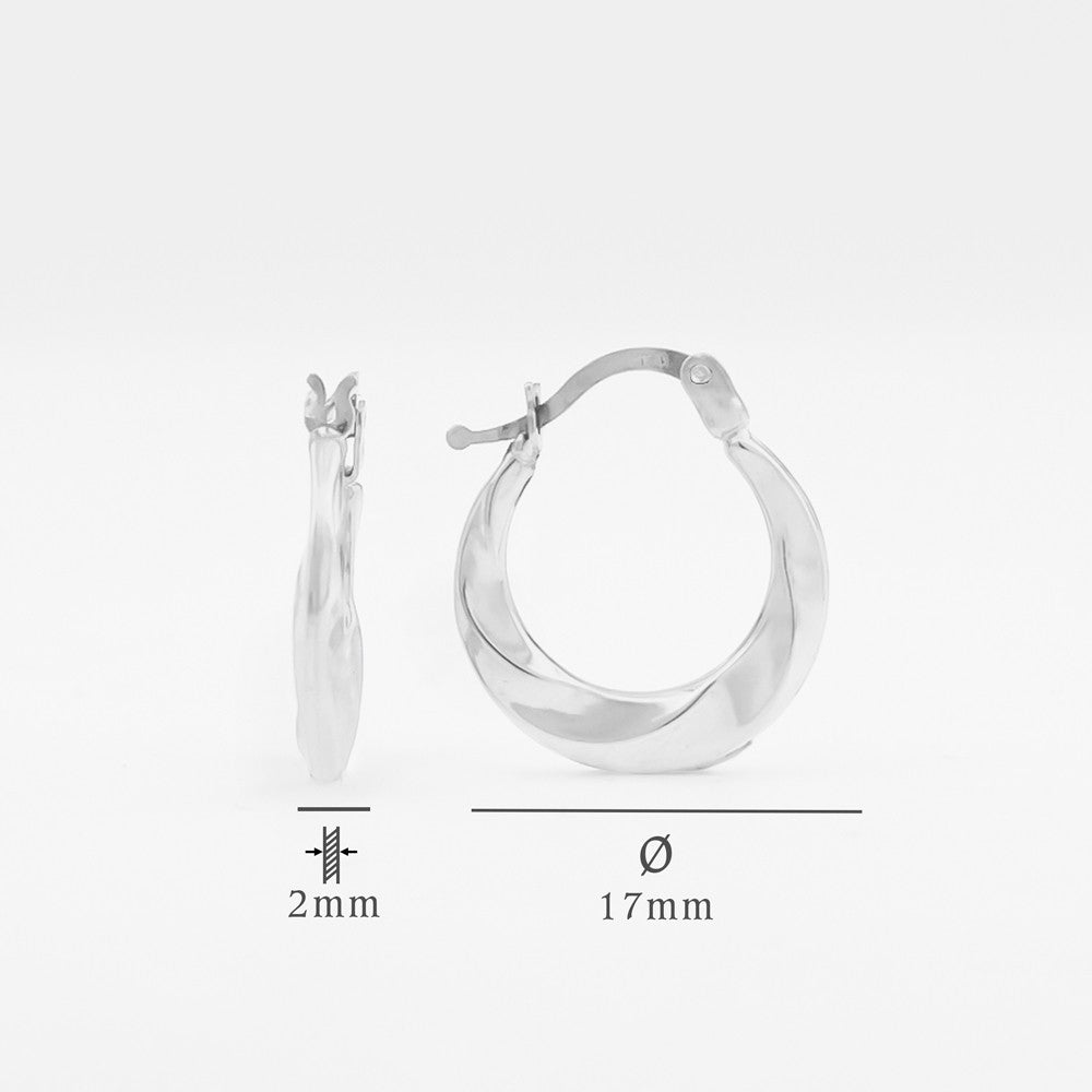 Ohrring - 925 Sterling Silber - 17 mm