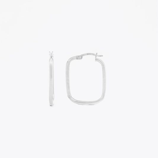 Square Earring - 925 Sterling Silver - 17 mm