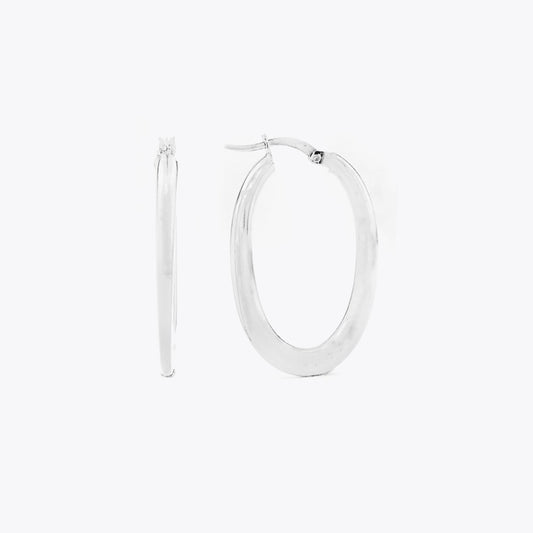 Oval Earring - 925 Sterling Silver - 21 mm