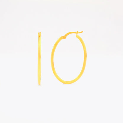 Boucles d'oreilles ovales - 925 argent sterling - 24 mm