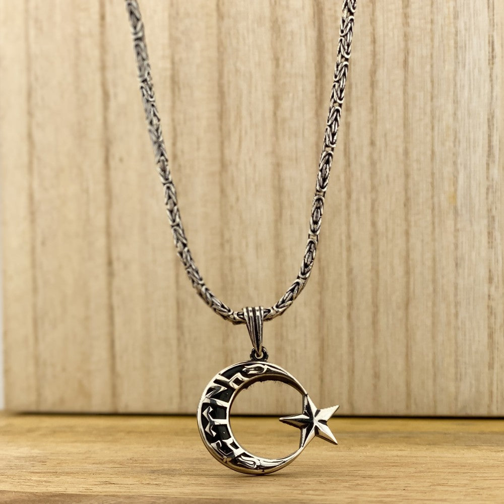 Moon Star King Chain in 925 Sterling Silver