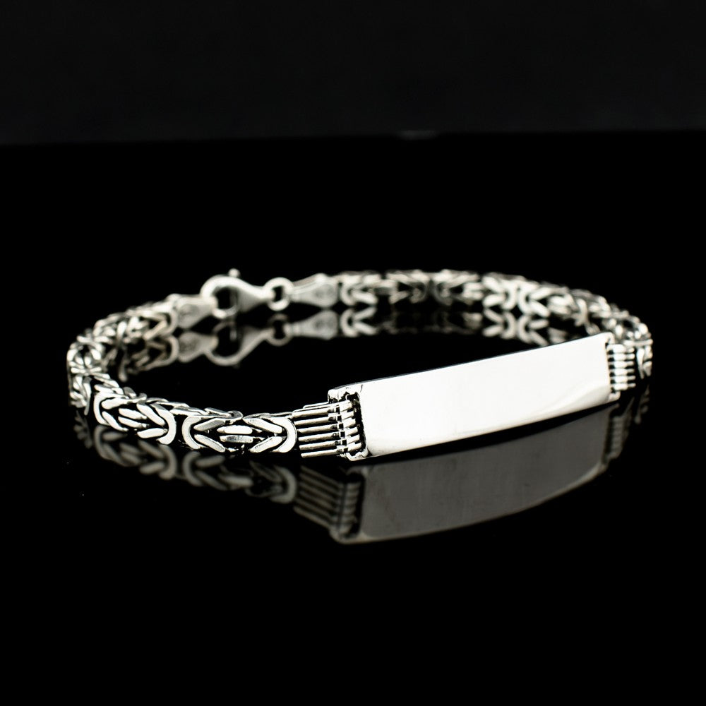 King Chain 4 mm Bracelet Engraving - 925 Sterling Silver