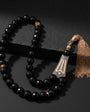 Kayı Length Imameli Onyxed Silver Rosary