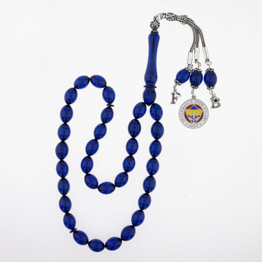 FB Amber w Silver Tassel Tasbih