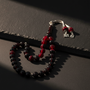 Red Fire Amber Tasbih with Personalized Initial | 925 Silver