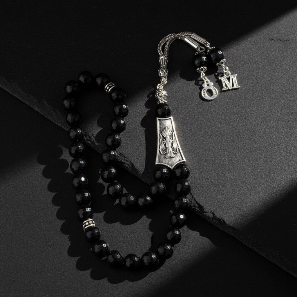 Kartal onynchnous natural stone silver tesbih