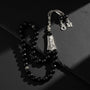 Personalisierter Doppeladler Onyx Tesbih mit Buchstabe | Silber