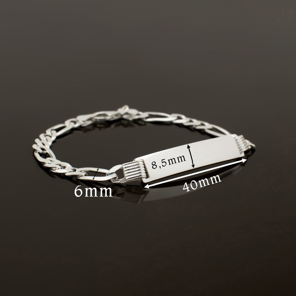 Figaro Name Chain Bracelet - 925 Sterling Silver