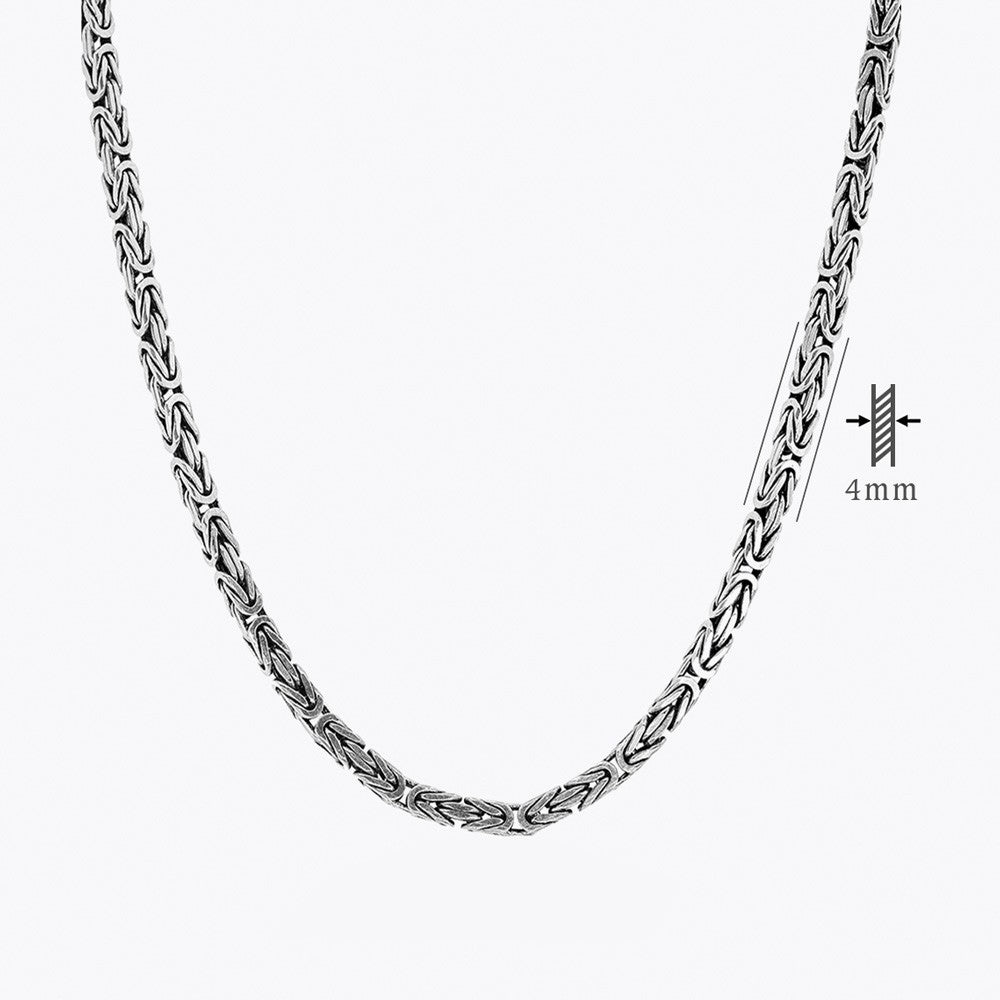 King Chain Necklace 4 mm - 925 Sterling Silver