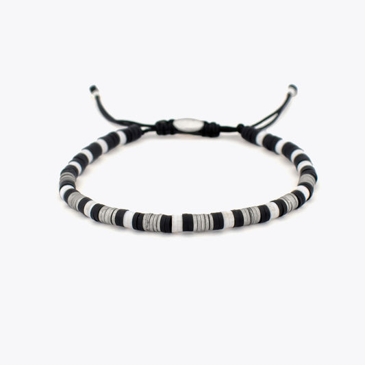 Black White Silver Bracelet