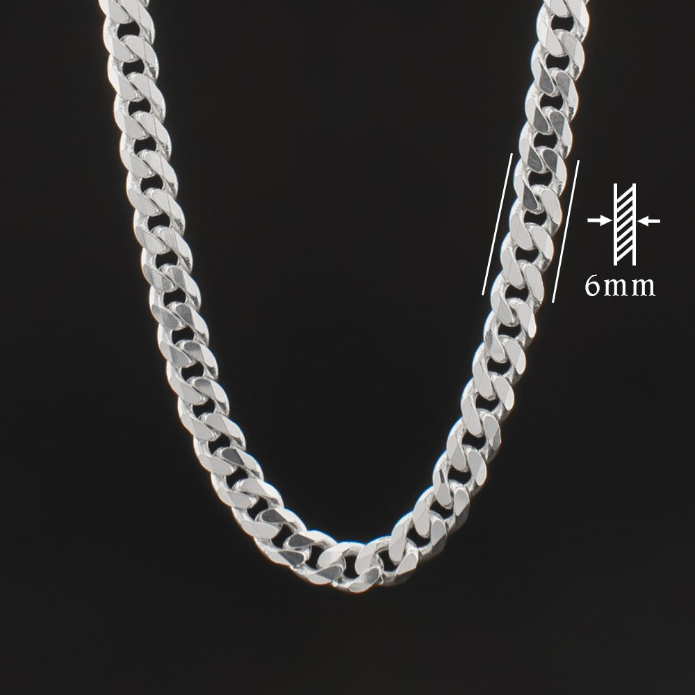 Cuban Chain Necklace 6 mm - 925 Sterling Silver