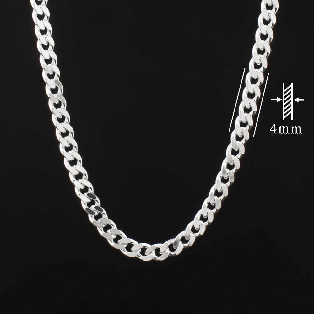 Cuban Chain Necklace 4 mm - 925 Sterling Silver