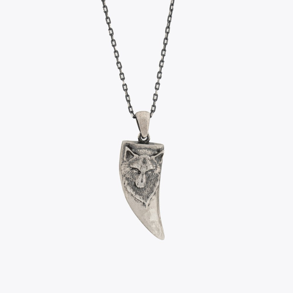 Wolf Zahn Halskette - 925 Sterling Silber