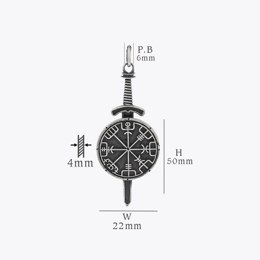 Viking Compass Necklace - 925 Sterling Silver