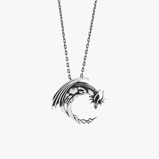 Drachen Halskette - 925 Sterling Silber