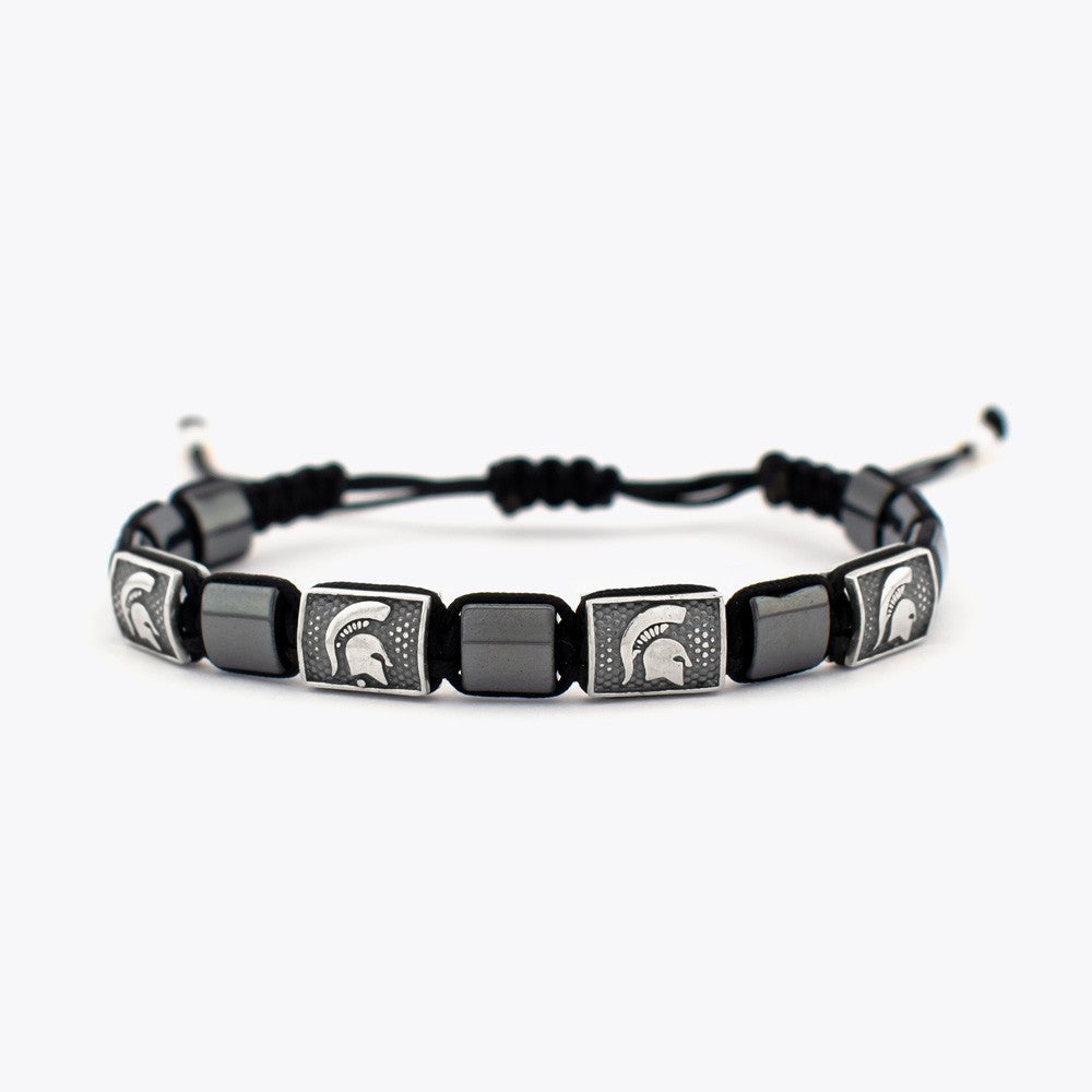 Miğfer Figure Hematite Stone Men's Bracelet