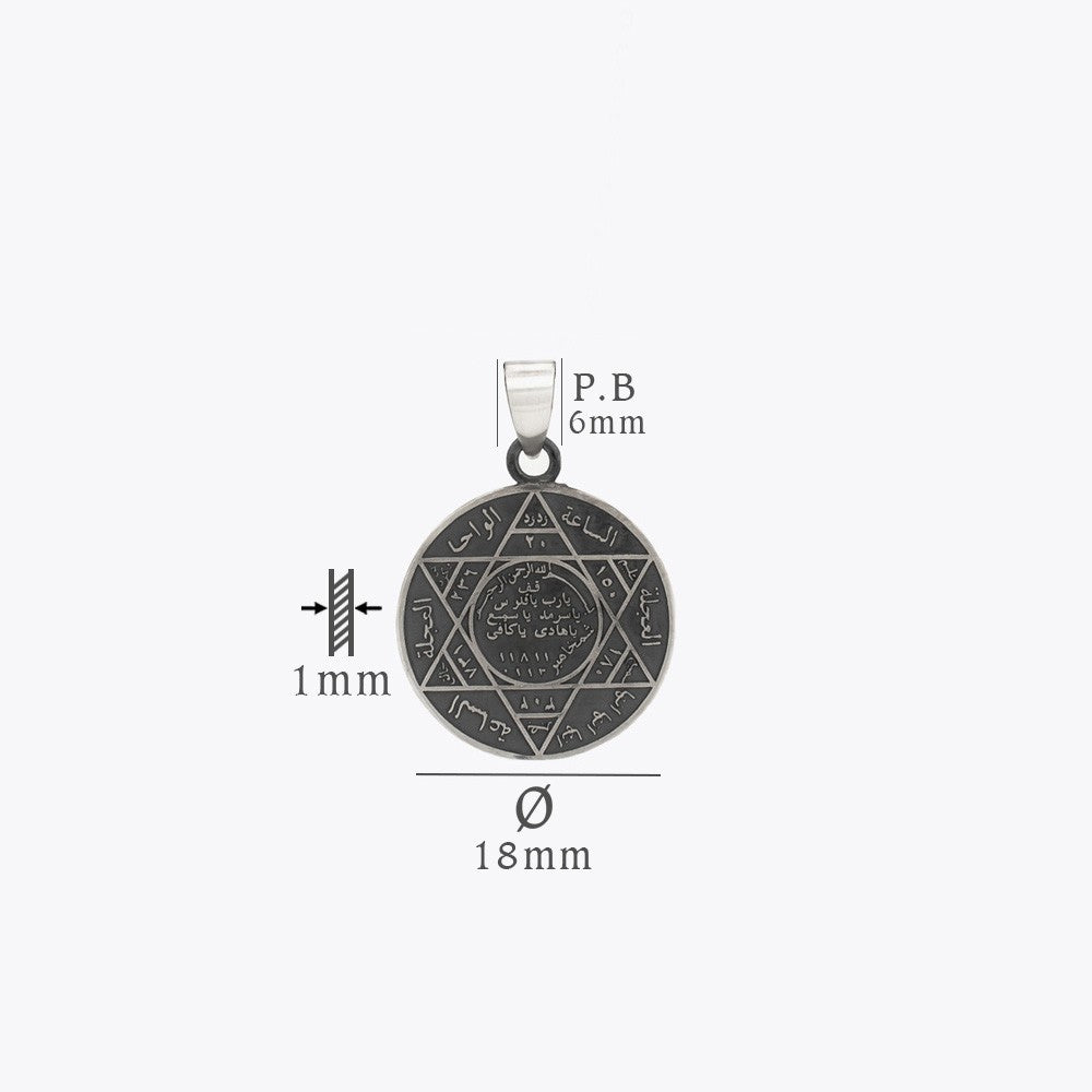 Seal of Solomon Men's Necklace - 925 Sterling Silver