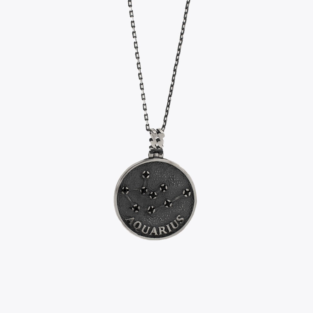 Aquarius Star Men's Necklace - 925 Sterling Silver