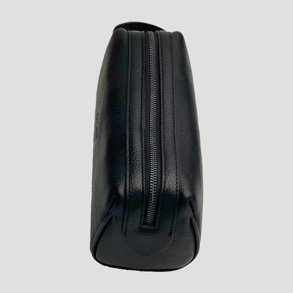 Leather toiletry bag - Black