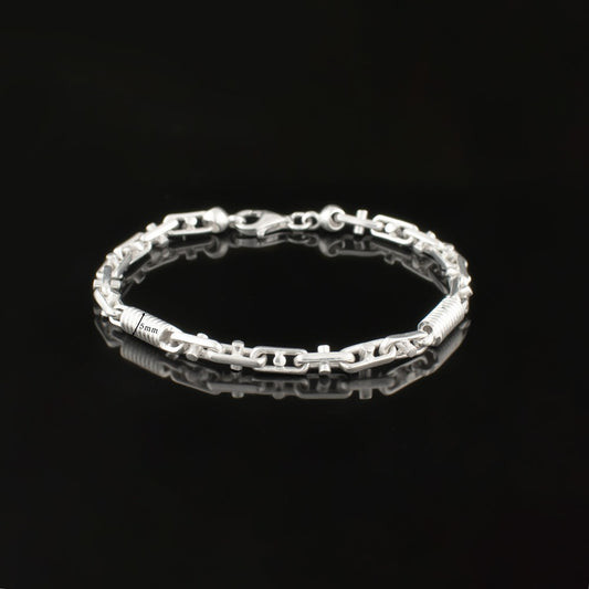 Plate Chain Bracelet 5 mm - 925 Sterling Silver