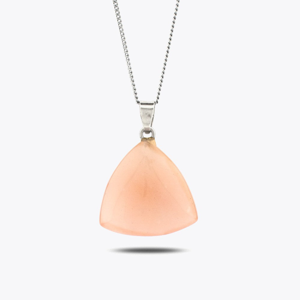 Pink quartz natural stone necklace