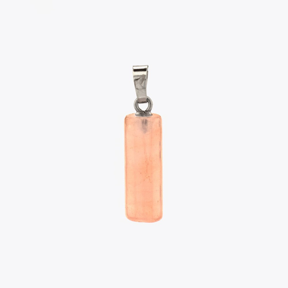 Pink quartz natural stone necklace