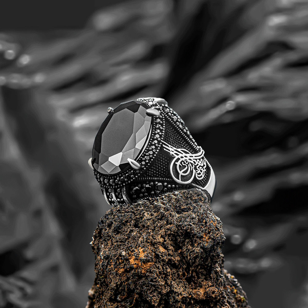 Black Zircon 925 Sterling Silver Ring