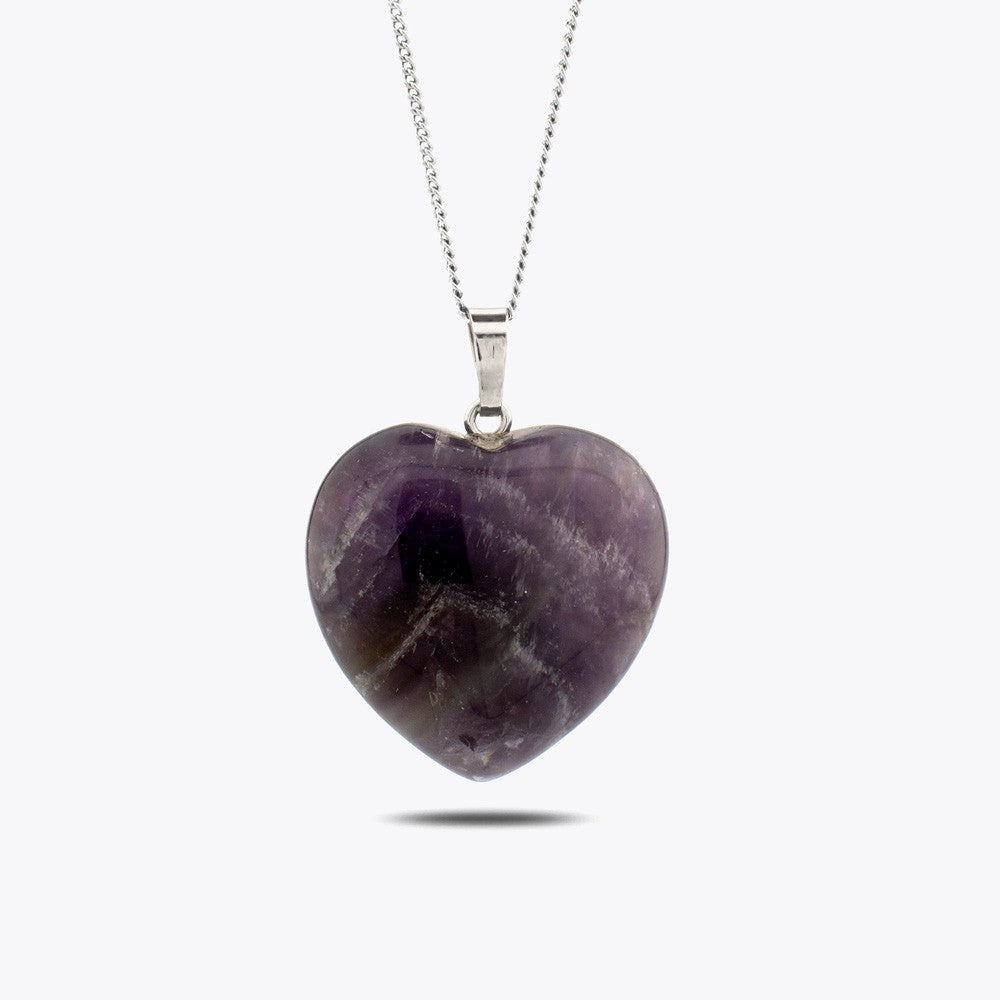 Amethyst Naturstein Herz Halskette